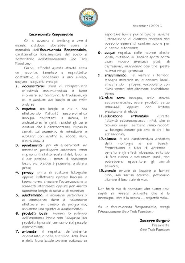 10 - Escursionista responsabile